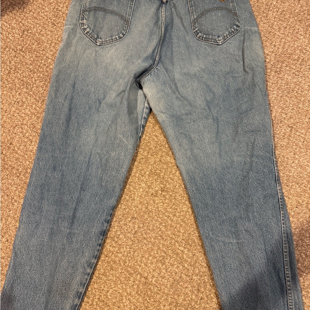 Vintage Chic Mom Jeans 22W 100% Cotton High Rise Light Wash 90s Denim Plus Size - Picture 2 of 3